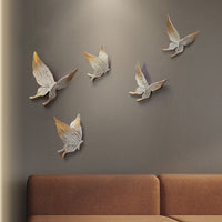 5 Pack Resin Butterfly Wall Art Decoration Cute 3D Wall Sculptures Free Flying Theme Ornaments Suitable for Living Room Bedroom Cafe Bar Hotel