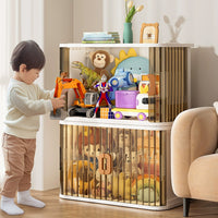 Foldable Toy Storage Cabinet with Wheels – Extra Large Capacity Kids Organizer Box