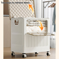 Large Capacity Folding Storage Box for Toys, arge Capacity Foldable Front-Open Organizer with Wheels, - Perfect for Clothes, Toys, Plush Dolls, as Bedside Table & Wardrobe