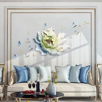 3D Flower Wall Decor Butterfly Resin Wall Decorļ¼Giant Flower with Birds Wall Art