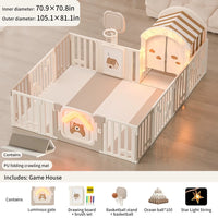 Baby Playpen with Mat Home Toddler Play Yard and Light