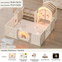 Baby Playpen with Mat Home Toddler Play Yard and Light