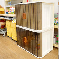 Foldable Toy Storage Cabinet with Wheels – Extra Large Capacity Kids Organizer Box