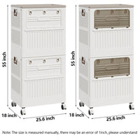 Large Capacity Folding Storage Box for Toys, arge Capacity Foldable Front-Open Organizer with Wheels, - Perfect for Clothes, Toys, Plush Dolls, as Bedside Table & Wardrobe