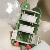 Kids Cactus Corner Bookshelf – Multi-Layer Storage with 3 Bins & Dustproof Bottom Cabinet