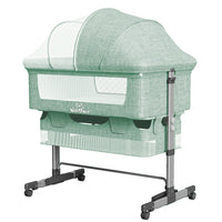 Baby Bassinet, Bedside Sleeper,Foldable Baby Bed to Bed, Adjustable Portable Bed for Infant/Baby/Newborn,with Mosquito Nets, Large Storage Bag, Comfortable Mattresses, Lockable Wheels