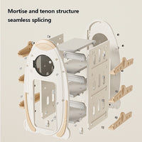 Kids Rocket Bookshelf with Wheels – Large Capacity Book Storage Organizer