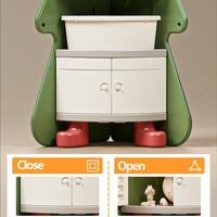 Christmas Tree Corner Bookshelf for Kids – Multi-Layer Storage Cabinet with Bins and Dustproof Door