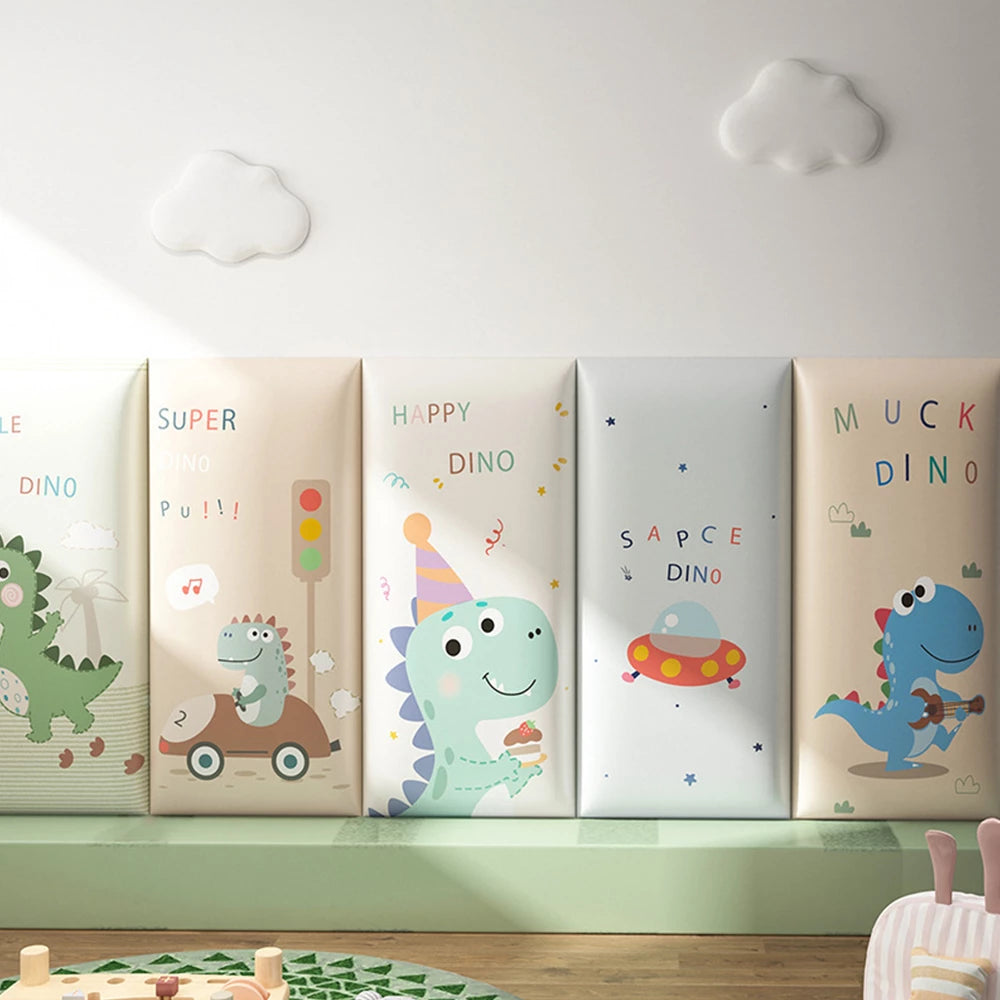 3D Anti-collision Wall Padding for Kids, Peel and Stick Upholstered Wall Panels, Playroom Decorative Protection Panel, Pack of 4, 6, 8