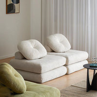 Folding Sofa Bed Lazy Sofa Folding Couch Bed for Bedroom Salon Office Living Room Families Softly Cushioned