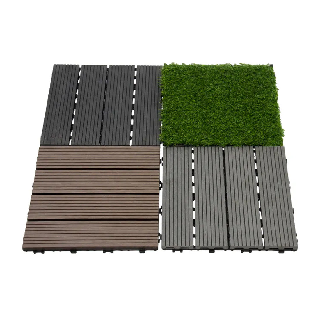 12''x12'' Faux Grass Interlocking Deck Tiles (Pack of 10)