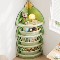 Kids Toy Storage Cabinet – Christmas Tree Corner Bookshelf & Multi-Layer Organizer