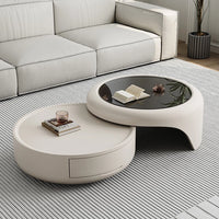 Creative Solid Wood Coffee Table Living Room Combination with Tempered Glass