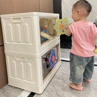 Foldable Toy Storage Box with Wheels – Large Capacity Transparent Organizer for Kids