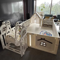 Safety Baby Playpen - Indoor Home Protective Barrier for Infants, Soft Crawling Mat and Secure Baby Gate for Children's Playtime