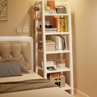 Floor-to-Ceiling Ladder Bookshelf, Solid Wood Multi-Layer Storage Bookcase Bookshelf for Living Room and Bedroom