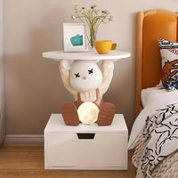 Bedside Nightstand Home Decor Room Rabbit Statues Bedside Table Bedroom Small Storage Side Table Creative Simple Storage Cabinet