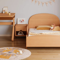 Solid Wood Nightstand with Unsheltered Storage, 1 Shelf and 1 Drawer, Bedside Table, 16"L x 15"W x 17"H