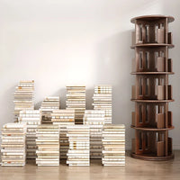 Solid Wood Rotating Bookshelf,Round Rotating Bookcase 360 Display,Floor Standing Bookcase for Kids & Adults,Corner Bookshelf