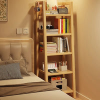 Floor-to-Ceiling Ladder Bookshelf, Solid Wood Multi-Layer Storage Bookcase Bookshelf for Living Room and Bedroom