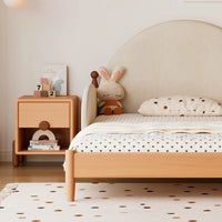 Solid Wood Nightstand with Unsheltered Storage, 1 Shelf and 1 Drawer, Bedside Table, 16"L x 15"W x 17"H