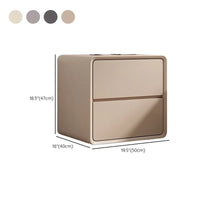 Nightstand, Modern All Solid Wood Night Stand, No Installation Required Bedside Table, 2 Drawers Dresser for Bedroom, Microfiber Leather Wrap