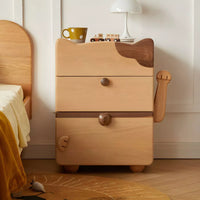 Solid Wood No Theme Modern Natural Bed Nightstand