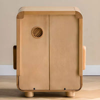 Modern Timber Space Kids Nightstand with Compartment, Wood Color
