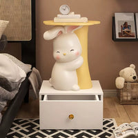Children Nightstand with Animal Theme, Table Storage, Illuminating Lights
