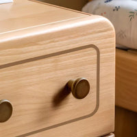 Modern Timber Space Kids Nightstand with Compartment, Wood Color