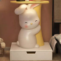 Children Nightstand with Animal Theme, Table Storage, Illuminating Lights