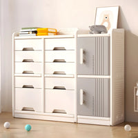 Home Toy Storage Contemporary Plastic Storage Bookcase Kids Toy Organizers and Storage with Drawers