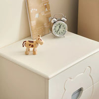 Rectangular Solid Wood Night Stand Simple Modern Cream Style Cute Creative Double Drawer Storage Cabinet Kids Mini Small Bedside Cabinet Slim Nightstand