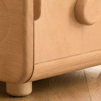 Modern Timber Space Kids Nightstand with Compartment, Wood Color