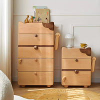 Solid Wood No Theme Modern Natural Bed Nightstand