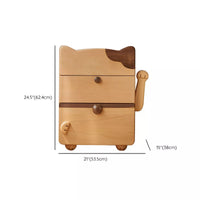 Solid Wood No Theme Modern Natural Bed Nightstand