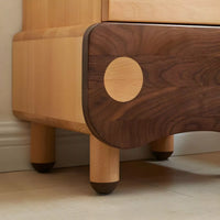 Modern Solid Wood Brown Bedside Table with Drawers for Nursery-Adorable Hippo Nightstand , 1/2 Pieces