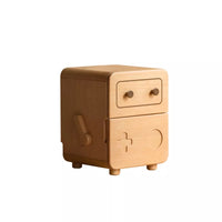 Modern Timber Space Kids Nightstand with Compartment, Wood Color