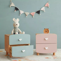 Adorable Wood Bedside Table - Cloud Handles - Two Drawers