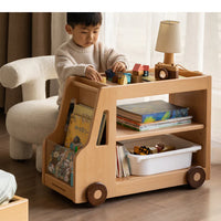 Car mobile cabinet bookshelf storage Beech solid wood