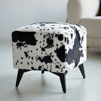 Foot Stool Small Ottoman Foot Rest, Velvet Foot Stools Pouf Ottoman Step Stool with Padded Seat, Footstool with Black Legs for Living Room, Entryway