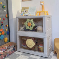 Foldable Toy Storage Box with Wheels – Large Capacity Transparent Organizer for Kids