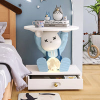 Bedside Nightstand Home Decor Room Rabbit Statues Bedside Table Bedroom Small Storage Side Table Creative Simple Storage Cabinet