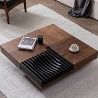 Walnut Wood Coffee Table with Storage, End Table with Storage,Modern Minimalist Design