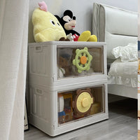 Foldable Toy Storage Box with Wheels – Large Capacity Transparent Organizer for Kids