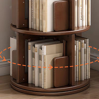 Solid Wood Rotating Bookshelf,Round Rotating Bookcase 360 Display,Floor Standing Bookcase for Kids & Adults,Corner Bookshelf