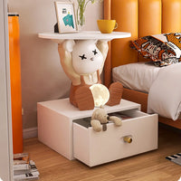 Bedside Nightstand Home Decor Room Rabbit Statues Bedside Table Bedroom Small Storage Side Table Creative Simple Storage Cabinet