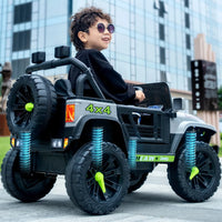 Ride On Truck 12V 7AH Ride On Toys with Remote Control 2 Seater Electric Ride On Cars for Kids Electric Vehicles, Power Wheels Jeep, 180LBS Load Capacity, EVA Rubber Tires