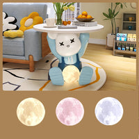 Bedside Nightstand Home Decor Room Rabbit Statues Bedside Table Bedroom Small Storage Side Table Creative Simple Storage Cabinet