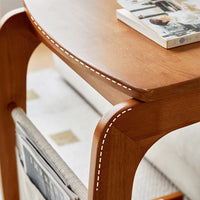 Solid Wood Side Living Room Household Small Coffee Table Nightstand Bedside,Table Narrow Side Table with Wheels